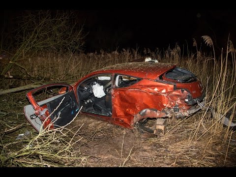 Fahrzeug fällt mehrere Bäume Fahrer schwer Verletzt - Untersiemau 14.01.16