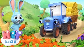Big Blue Tractor song 🚜 Animals song for kids + karaoke | HeyKids
