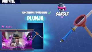 ninja reacting to plunja v2 free v bucks glitch in fortnite - plunja fortnite ninja