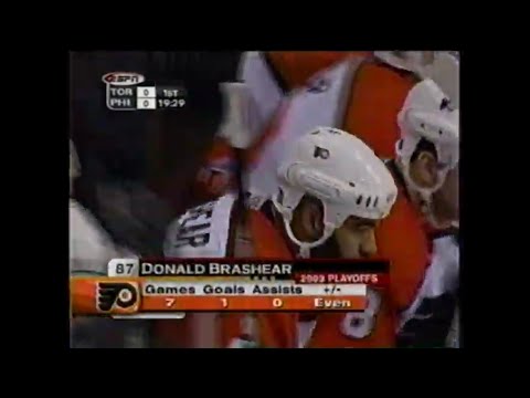 Toronto Maple Leafs at Philadelphia Flyers (Game 7) — April 22, 2003 - Donald Brashear, Ed Balfour