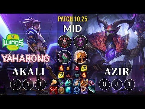 JAG Yaharong Akali vs Azir Mid - KR Patch 10.25