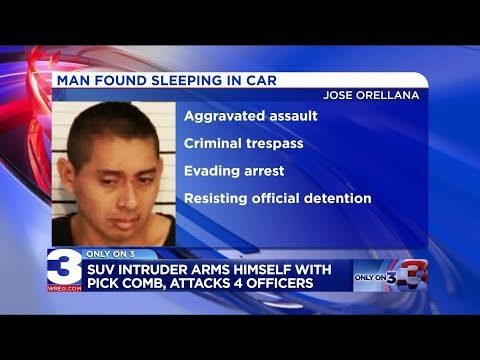 Intruder arms himself with pick comb, attacks 4 officers after he’s caught in teen’s SUV