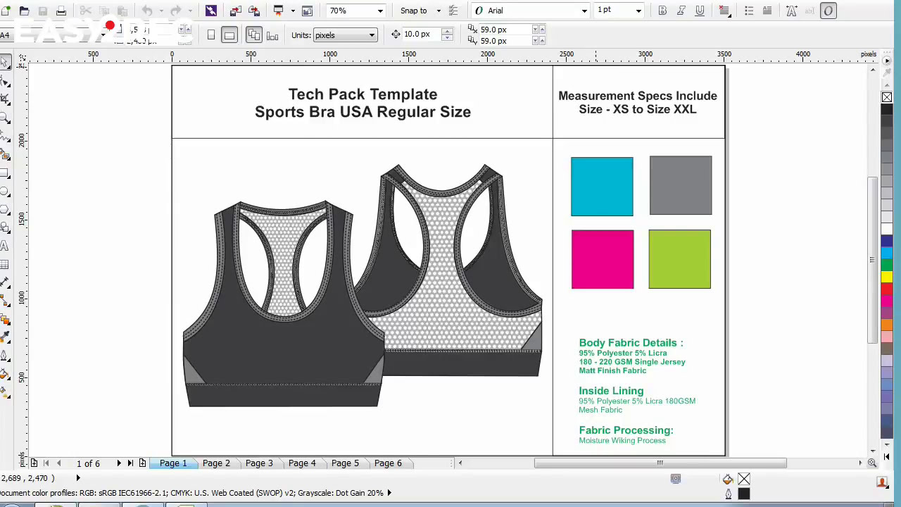 Apparel Tech Pack Template Store  [ 