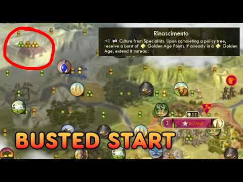 Busted Start for a Mega Wide Italy that LOVES specialists - Civ 5 Lekmod