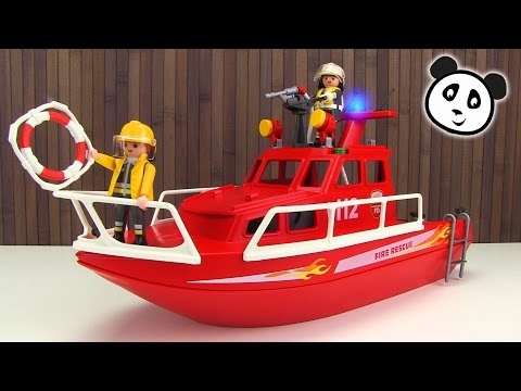 ⭕ PLAYMOBIL Feuerwehr - Feuerlöschboot mit Pumpe - Spielzeug ausgepackt & angespielt - Pandido TV