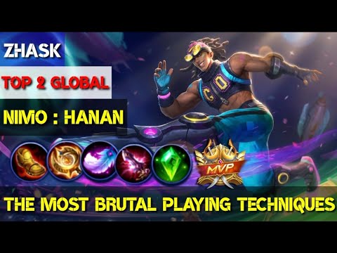 The most brutal playing techniques [Top 2 global bruno ]Nimo : Hanan - mobile legends