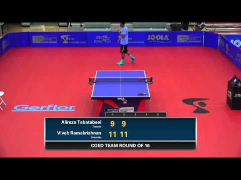 2016 NCTTA Nationals Coed Teams R16 - Vivek Ramakrishnan (Columbia) vs Alireza Tabatabaei (Toronto)