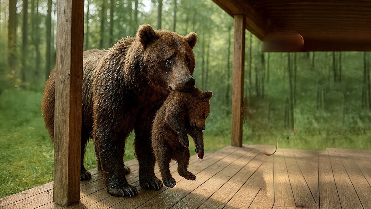 The female bear cried and brought her dying cub to this man, then the unbelievable happened.