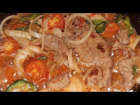 COMO PREPARAR UN RIQUISIMO BISTEC DE RES ENCEBOLLADO ( paso a paso )