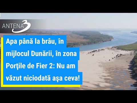 Apa până la brâu, în mijlocul Dunării, în zona Porţile de Fier 2: Nu am văzut niciodată aşa ceva!