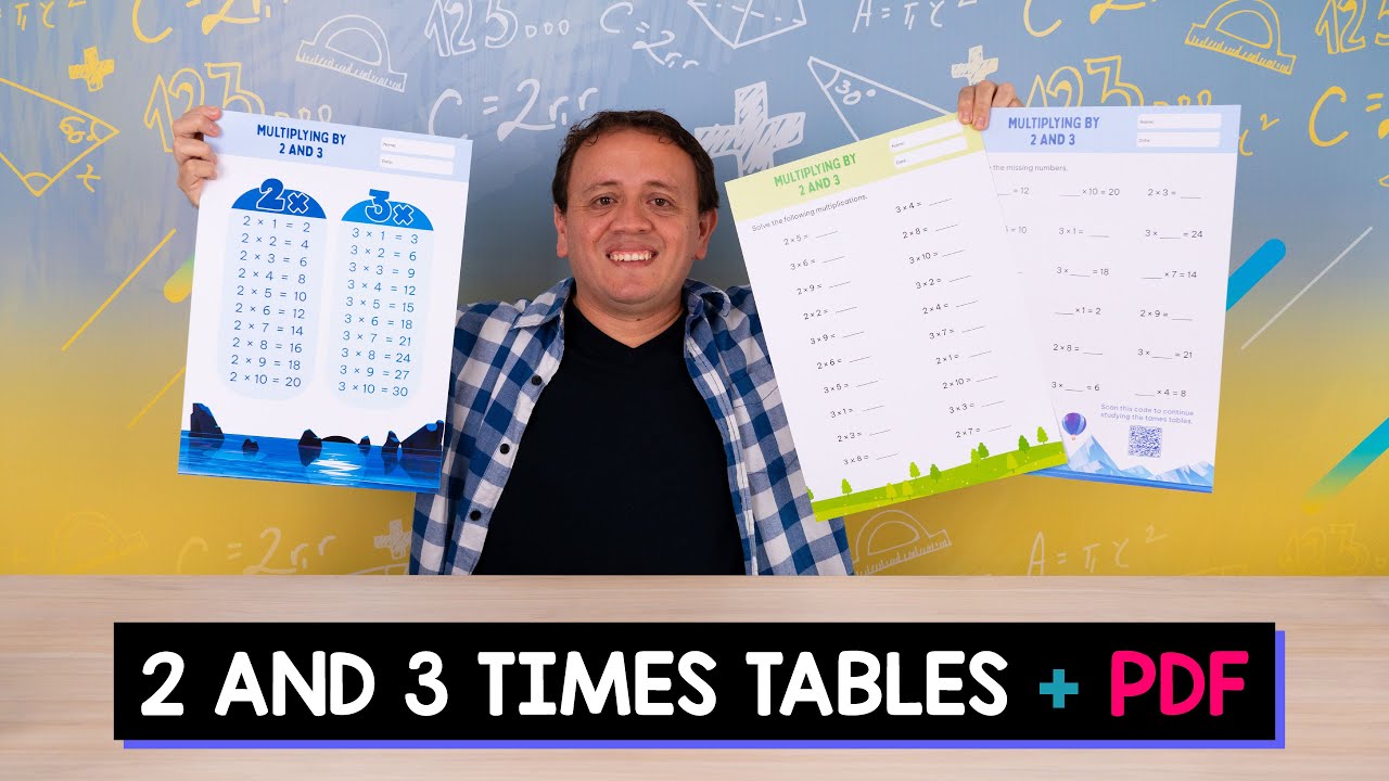 2 and 3 Times Tables Exercises and Worksheet in PDF