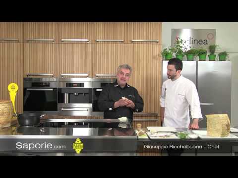 Saporie.com - Insalatina di sgombro su rete di Grana Padano D.O.P. con verdure di stagione