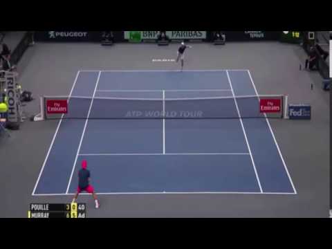Lucas Pouille vs Andy Murray 6/3-6/0 match point