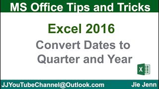 Convert Dates To Quarter and Year | Excel Tutorial