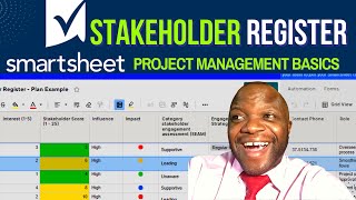 Create a Stakeholder Register & Stakeholder Engagement Plan #1 (Smartsheet Project Management )