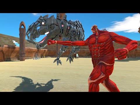 Colossal Titan vs Tek Rex At Arena - Animal Revolt Battle Simulator