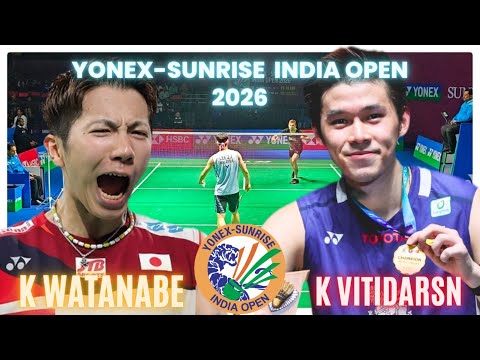 KUNLAVUT VITIDARSN(THAILAND) 🇹🇭VS K WATANABE(JAPAN)🇯🇵: YONEX-SUNRISE INDIAN OPEN 2025 | ROUND OF 16