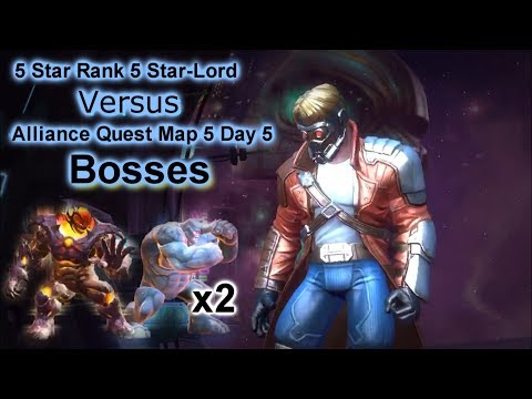 5 Star Rank 5 Star-Lord VS AQ Bosses Day 5 Map 5 - Marvel Contest Of Champions