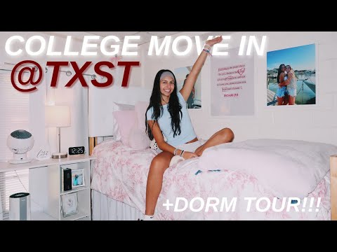 COLLEGE MOVE IN DAY @ TEXAS STATE!!! +dorm tour!!!!