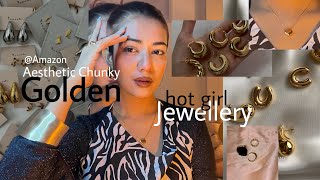 OMG Elevate Your Style | Amazon Chunky and Trendy Golden Jewellery Haul ✨⛓ ★| Jewellery under Budget