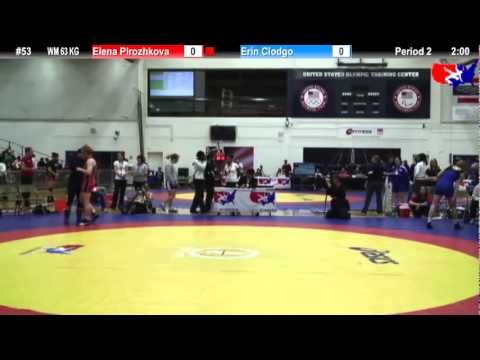 2012 DSMI WM 63 KG Semifinal: Elena Pirozhkova (Gator Wrestling Club) vs. Erin Clodgo (Sunkist Kids)