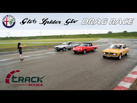 TRACK ATTACK | Alfa Romeo GTV, GTV6, Spyder Drag Race