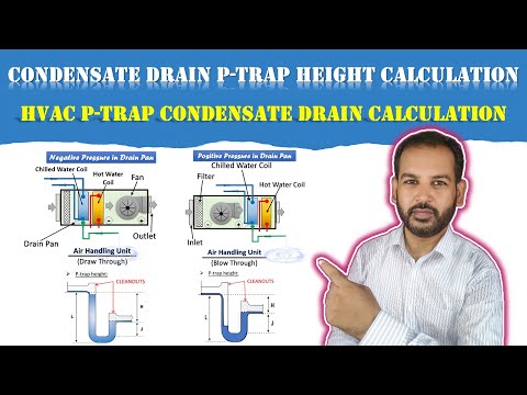 Condensate Drain P Trap Height Calculation | Drain P Trap Calculation formula in Urdu