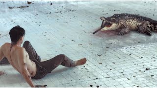 Ele ficou trancado com um crocodilo em um piscina por uma semana