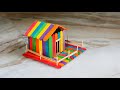 How To Make Color Full Popsicle Stick House - Mini House