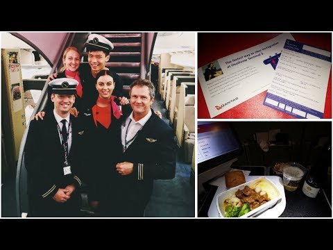 Qantas Flight QF1 Singapore to London Airbus 380 Economy Class
