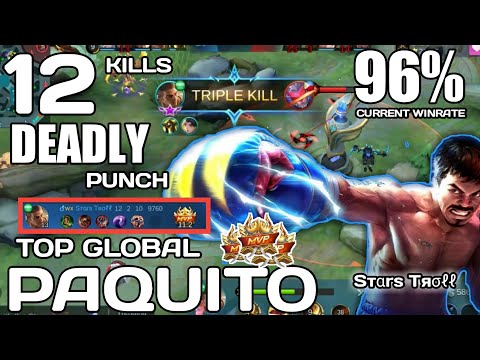 96% WINRATE DEADLY PUNCH PAQUITO MVP GAMEPLAY| BEST BUILD 2021| TOP GLOBAL PAQUITO Sтαrѕ Tяσℓℓ | ML