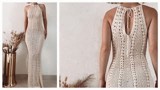Parte 1 - Vestido longo simples e fácil - vestuário em crochê