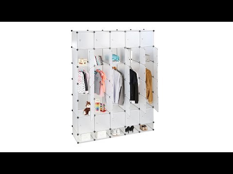 XXL Kleiderschrank Stecksystem Silber - Weiß - Metall - Kunststoff - 180 x 234 x 47 cm