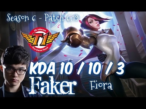 SKT T1 Faker FIORA vs RUMBLE Top - Patch 6.19 NA Ranked | League of Legends