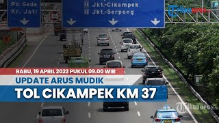 Situasi Terkini Tol Jakarta-Cikampek KM 37, Kendaraan Pemudik Terlihat Padat Merayap