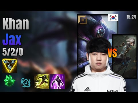 Khan Top Jax vs Camille lol KR solo rank Full Game 15.24 | 칸 잭스 vs 카밀