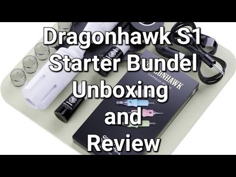 Dragonhawk S1 Starter Unboxing Review. Rotary Tattoo Pen Machine Day 1 becoming a tattoo artist.