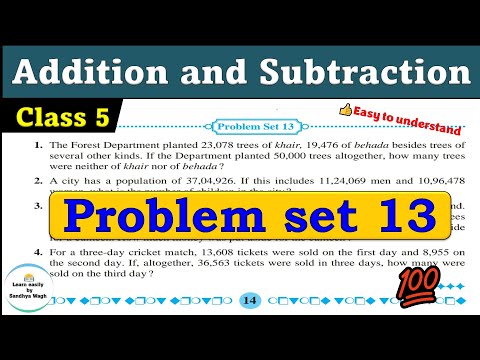 Addition and Subtraction | Chapter 3 | 5th standard | Mathematics | problem set 13