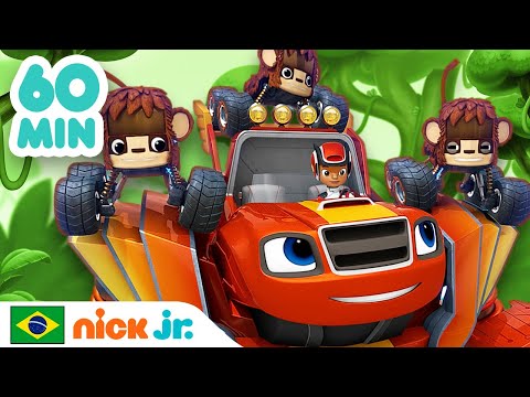 Capa de Blaze e os Monster Machines | Grandes resgates de animais! Salve o bebê de T-Rex! | Nick Jr