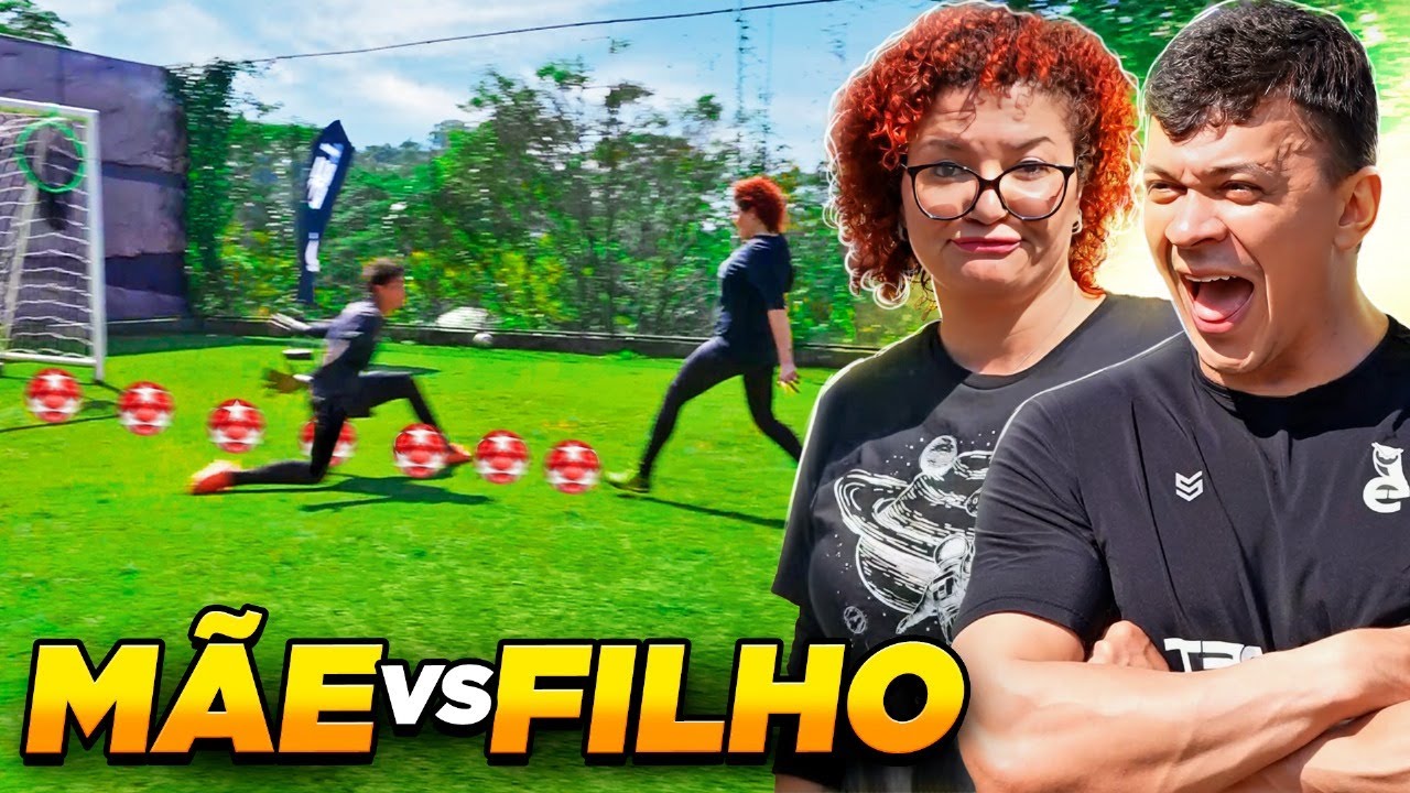 DESAFIO DE MÃE vs FILHO! ATÉ MINHA MÃE FARIA!! ⚽