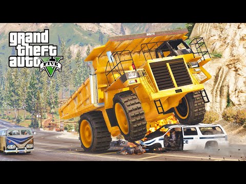GTA 5 ENORMOUS DUMP TRUCK CRASHES COMPILATIONS Ep. 2 - DESTRUCTION