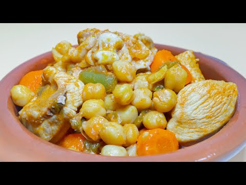 Potaje de garbanzos con pollo - Cocina andaluza