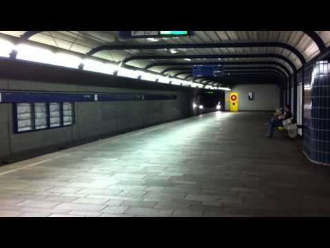 Line 5 Vestli arrives at Stortinget Station in Oslo