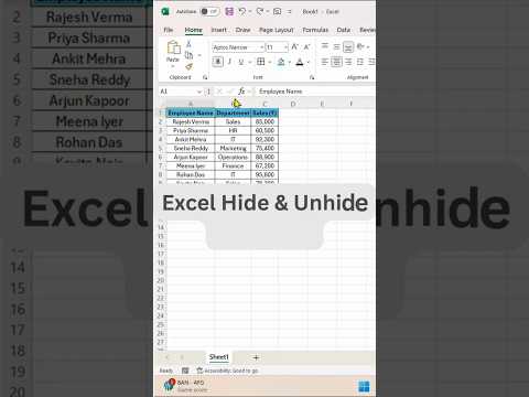 Excel Hide & Unhide Shortcuts | How to Hide & Unhide Columns in Excel | Excel Shortcuts
