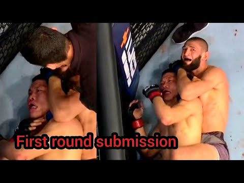 khamzat chimaev vs Li jingliang full fight highlights submission ufc 267 and the reason