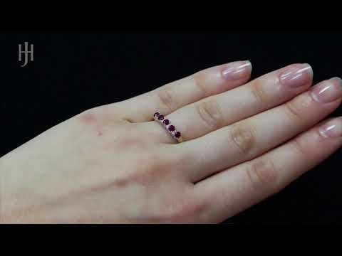 9ct Yellow Gold Diamond & Ruby Eternity Ring - Hatton Jewellers London HJ253