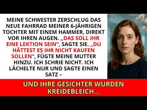 Meine Schwester zerschlug das neue Fahrrad meiner 6-jährigen Tochter mit einem HAMMER. Ich sagte nur