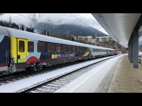 [HD] Arlbergbahn: UEX Urlaubs-Express mit Smartrail 111 216 Ausfahrt aus Landeck-Zams