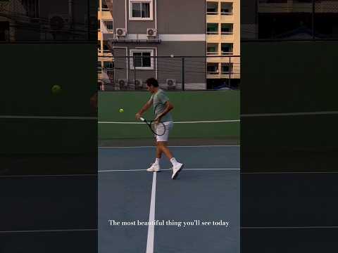 Roger Federer practicing against a wall. The most beautiful thing you'll see today. #tennis