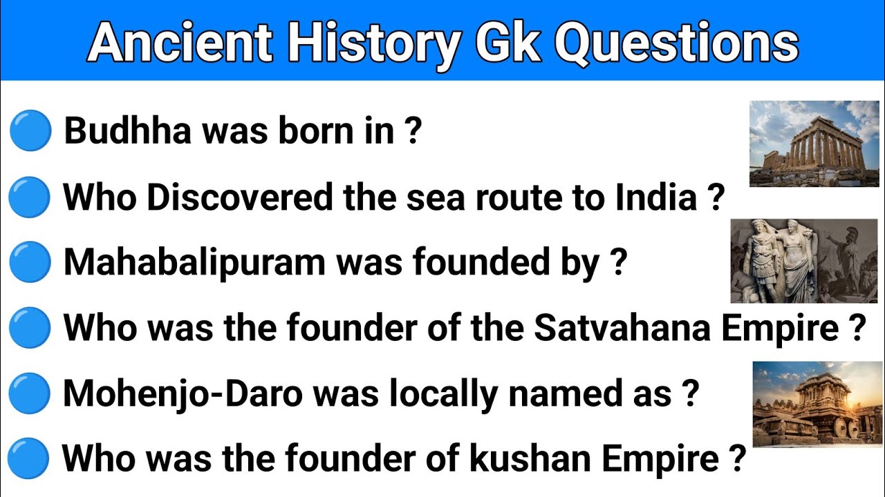 Ancient History Gk || Indian Ancient Questions & Answers | General knowledge | Gk Question #ancient